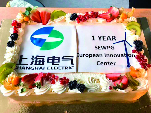 风电欧洲科研中心成立1周年订制的特色蛋糕